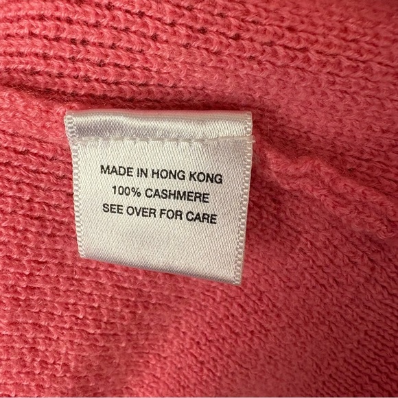 Adrienne Vittadini Pink 100% Cashmere V-Neck Sweater - Picture 6 of 7